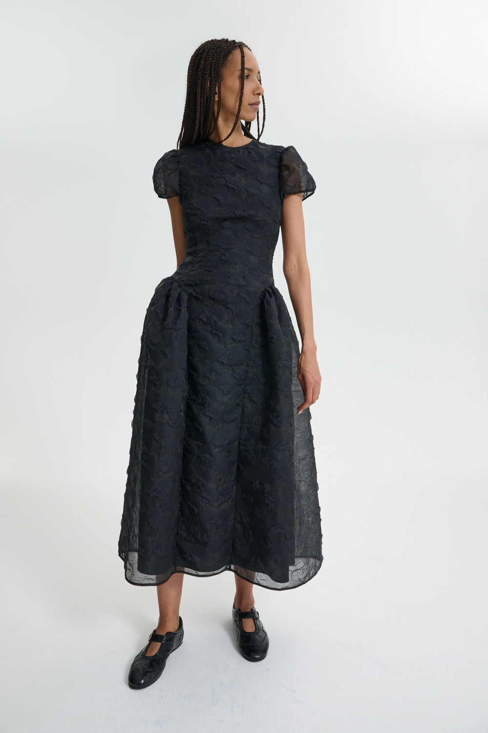 CBCLEOPATRA | DRESS PLUMERIA MATELASSÉ BLACK