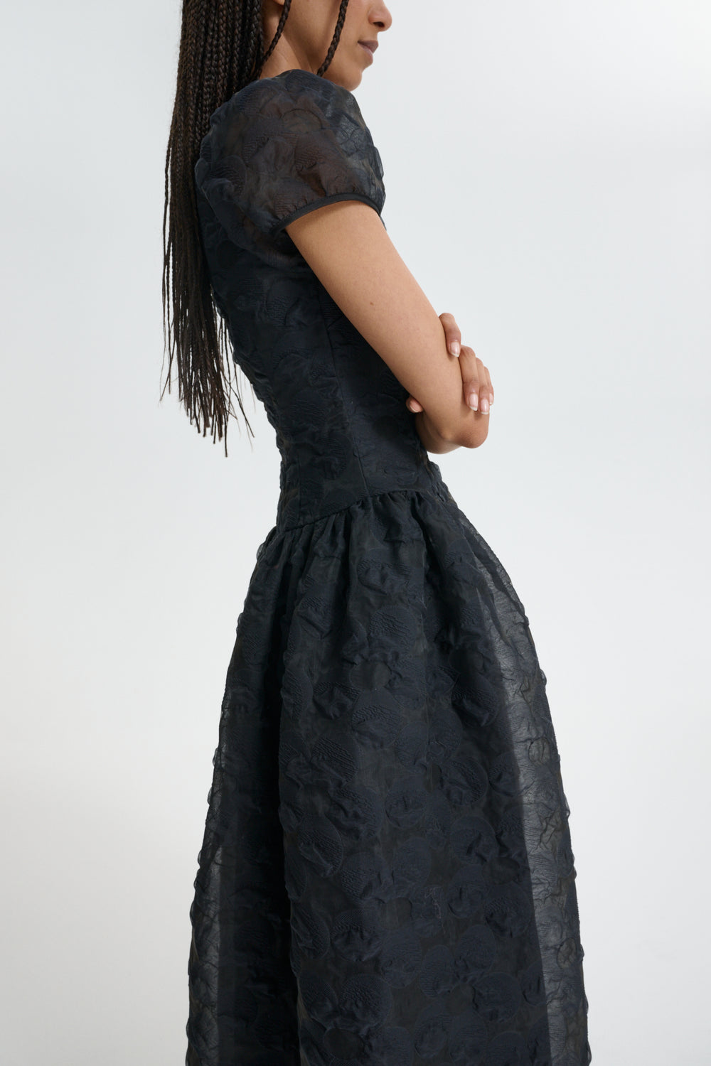 CBCLEOPATRA | DRESS PLUMERIA MATELASSÉ BLACK