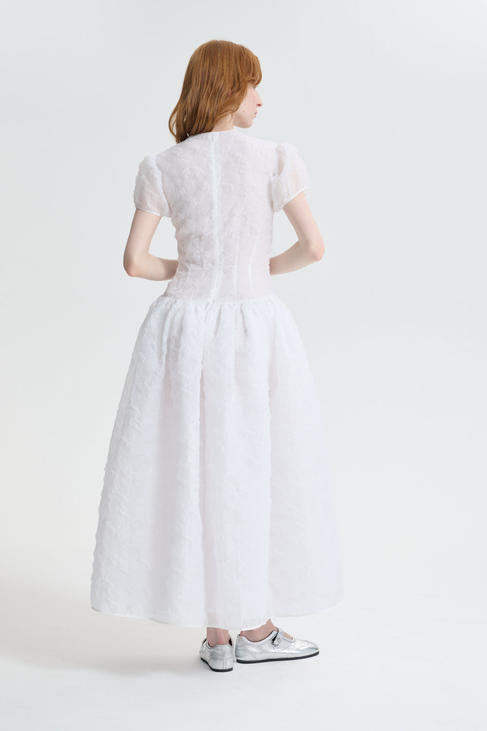 CBCLEOPATRA | DRESS PLUMERIA MATELASSÉ WHITE