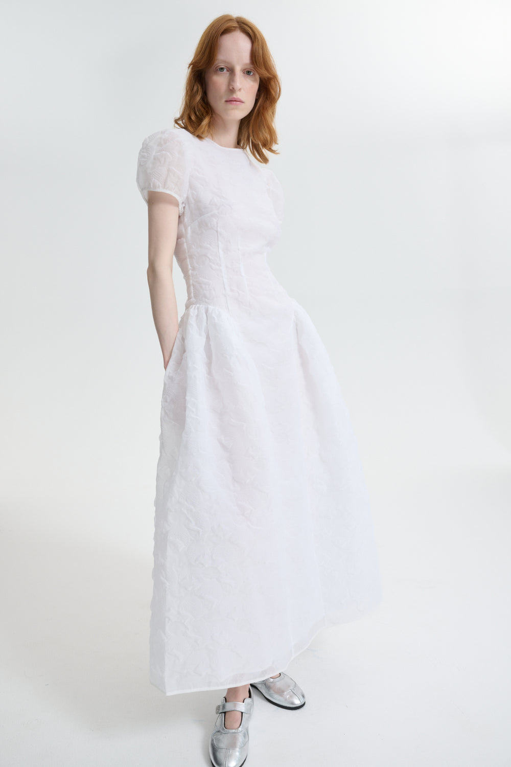 CBCLEOPATRA | DRESS PLUMERIA MATELASSÉ WHITE