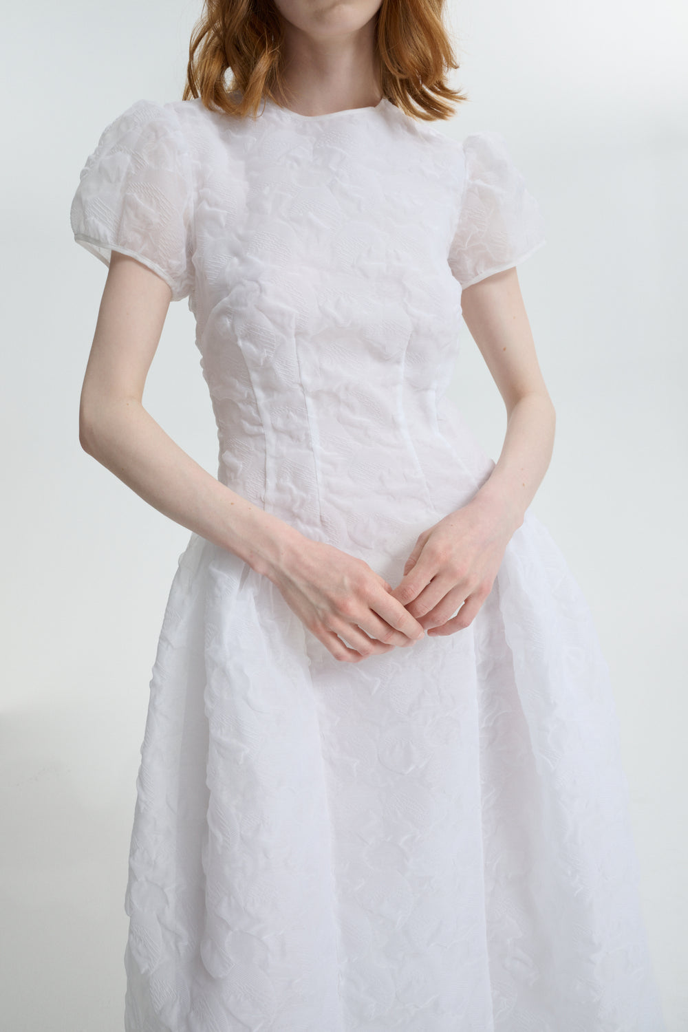 CBCLEOPATRA | DRESS PLUMERIA MATELASSÉ WHITE