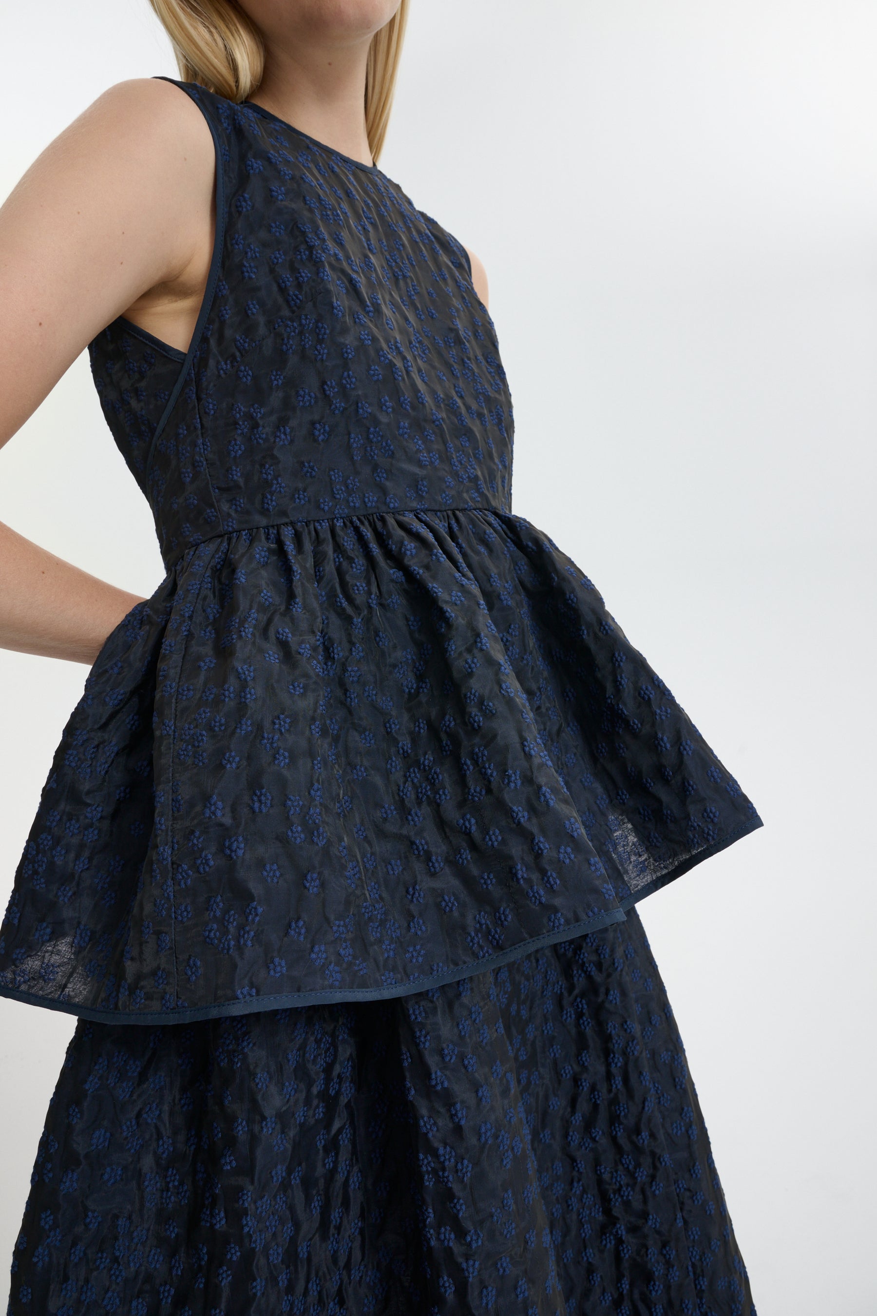 CBEA | TOP MARGUERITTE CLOQUÉ NAVY