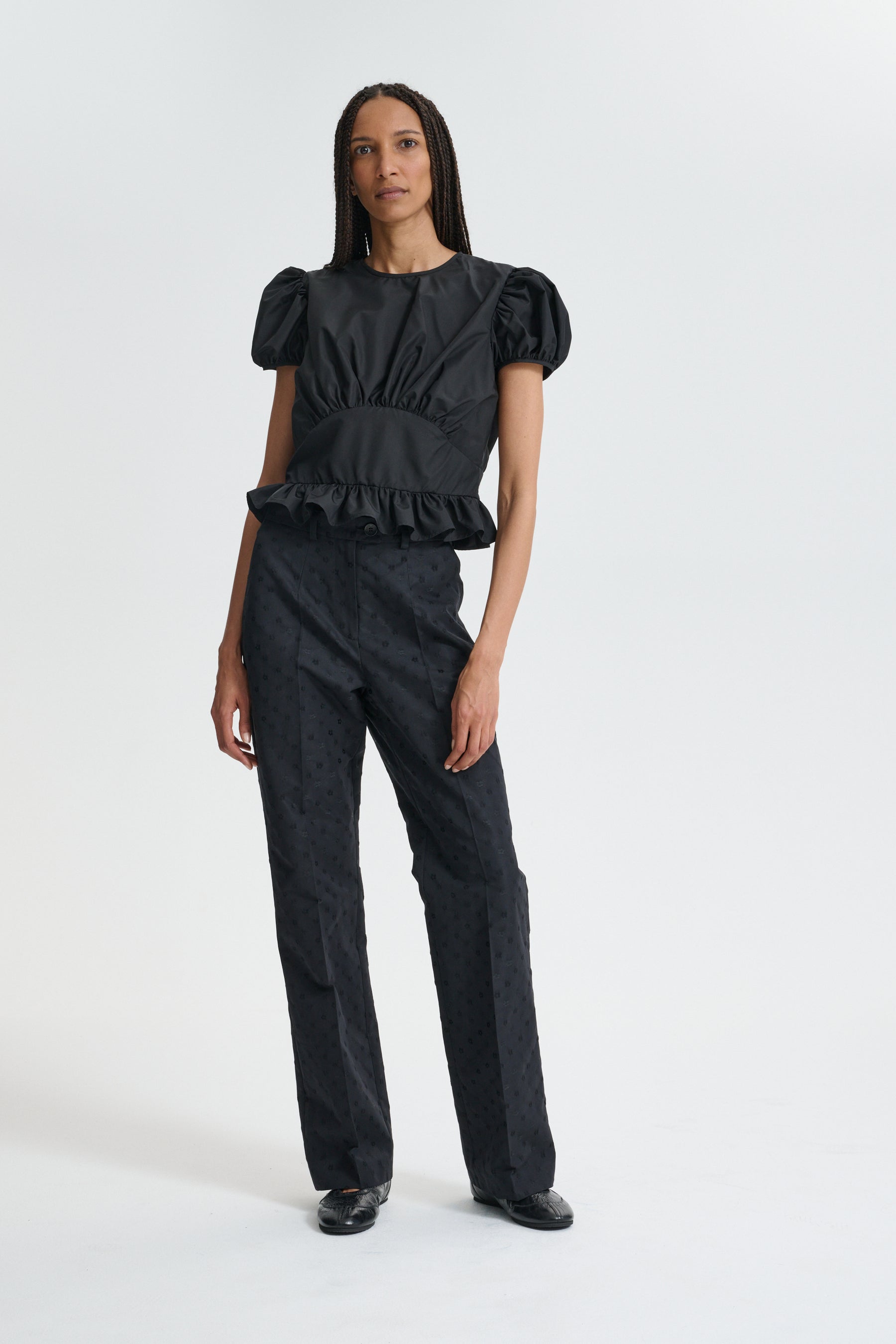 CBCRISTOBAL | TOP RECYCLED FAILLE BLACK