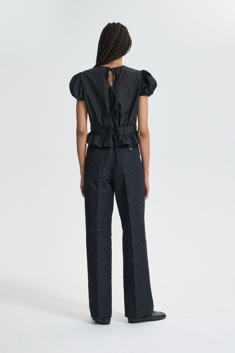 CBCRISTOBAL | TOP RECYCLED FAILLE BLACK