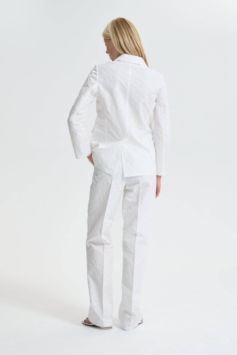 CBKARINA | BLAZER IRIS JACCQUARD WHITE