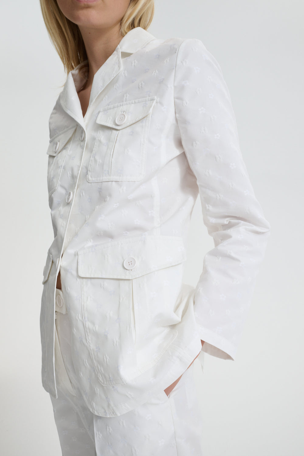 CBKARINA | BLAZER IRIS JACCQUARD WHITE