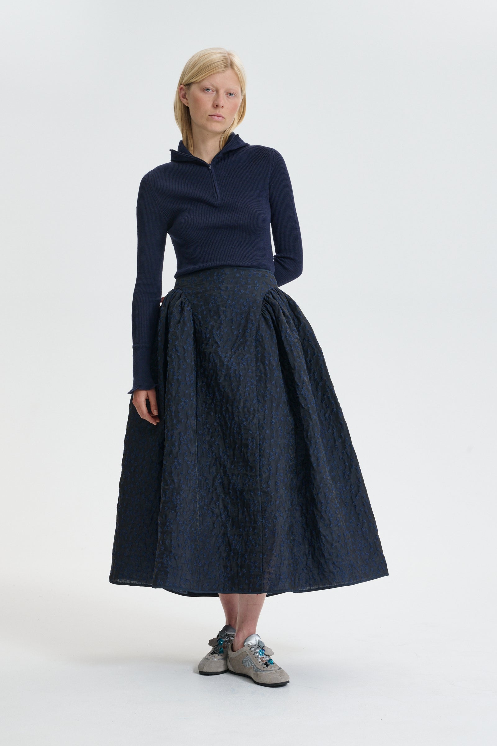 CBFABIOLA | SKIRT MARGUERITTE CLOQUÉ NAVY