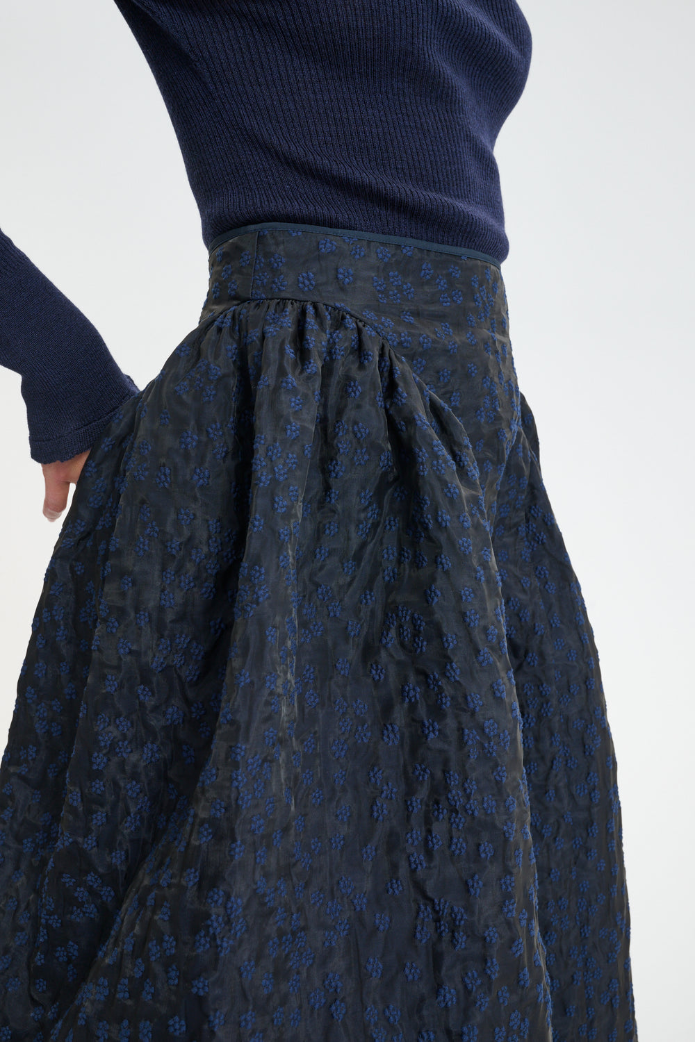 CBFABIOLA | SKIRT MARGUERITTE CLOQUÉ NAVY