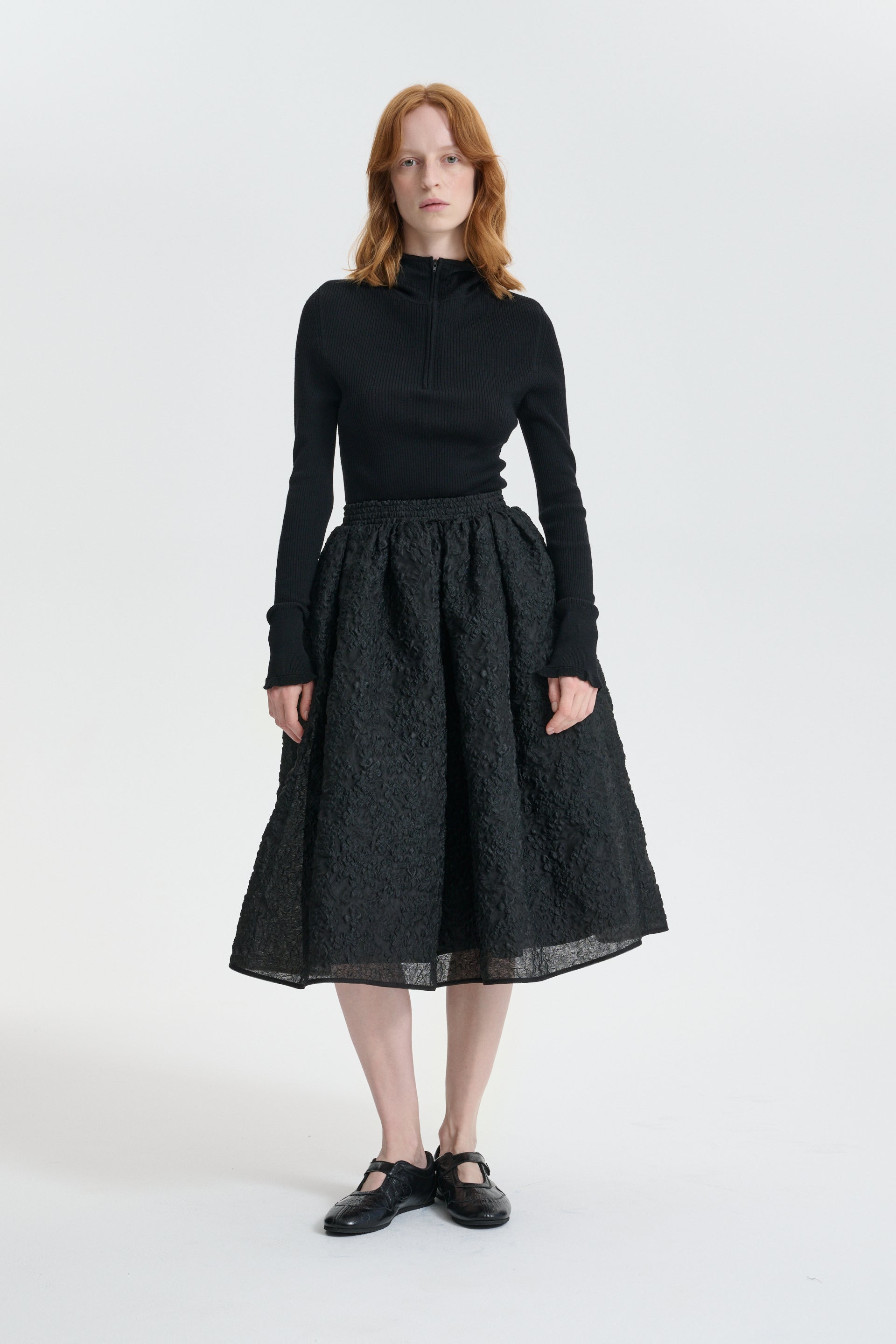 CBMALA | SKIRT GRASMERE MATELASSÉ BLACK – Cecilie Bahnsen