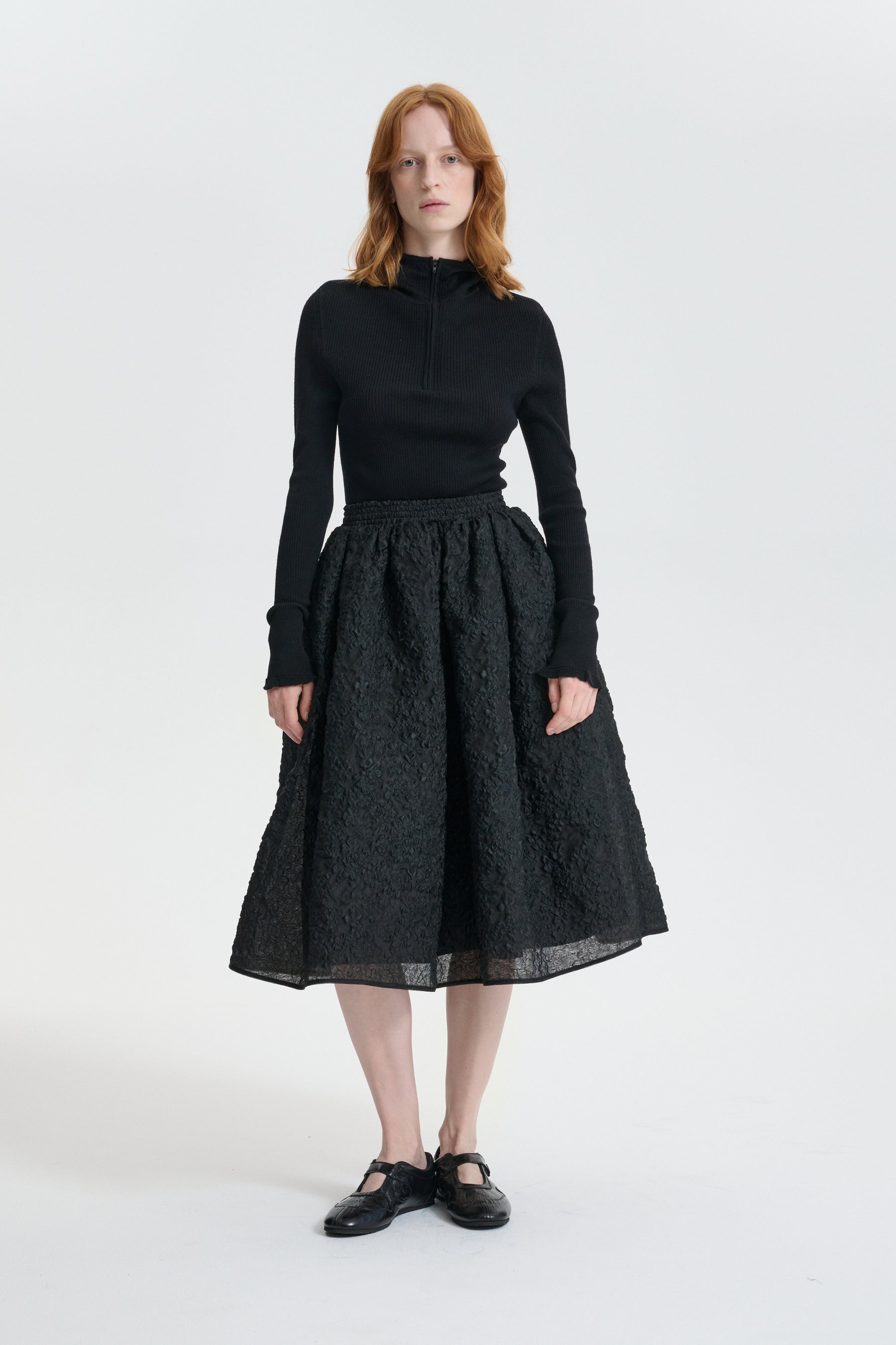 CBMALA | SKIRT GRASMERE MATELASSÉ BLACK