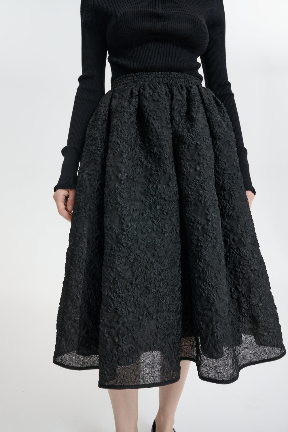 CBMALA | SKIRT GRASMERE MATELASSÉ BLACK