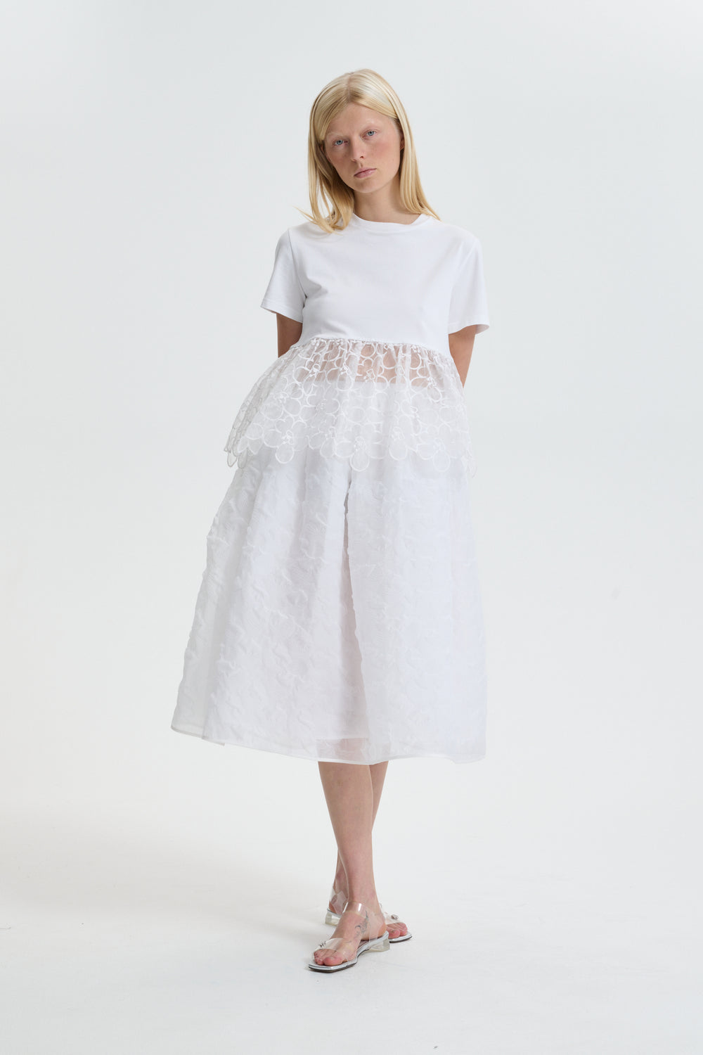 CBMALA | SKIRT PLUMERIA MATELASSÉ WHITE