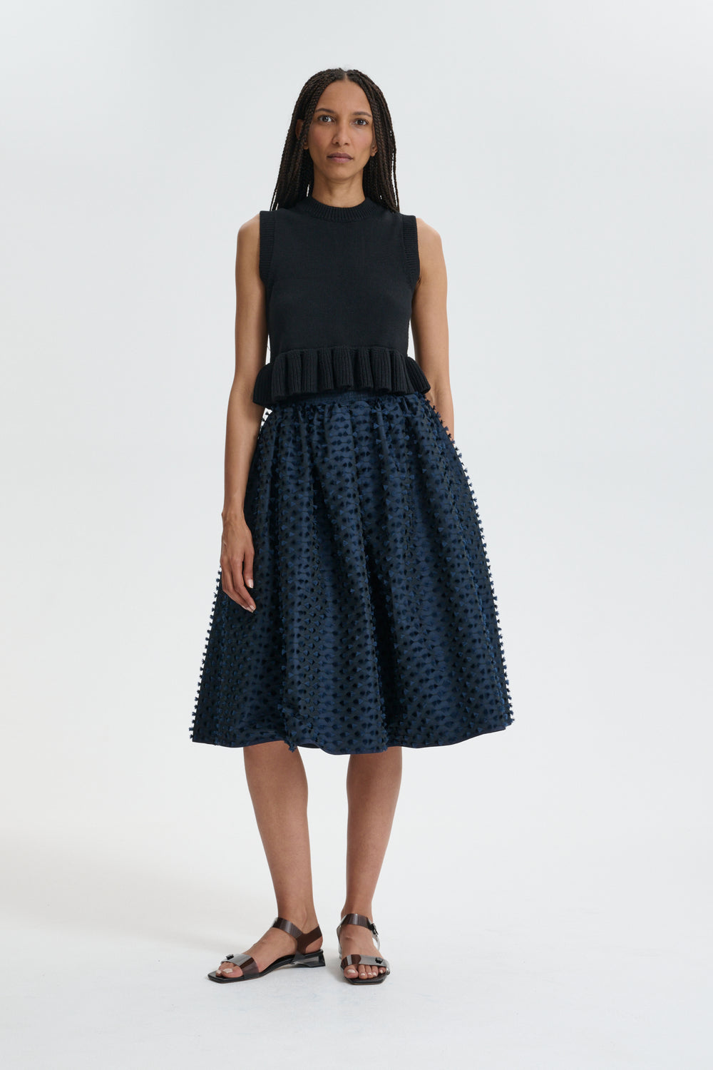 CBMALA | SKIRT FIAMMA FIL-COUPÉ NAVY