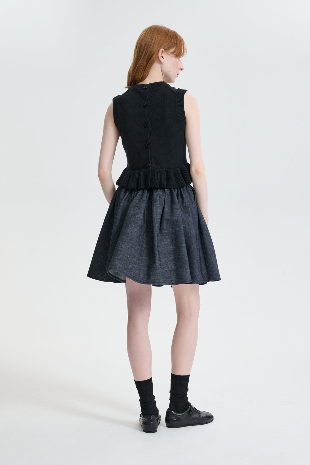 CBBILLIE | VEST COTTON SILK BLEND BLACK