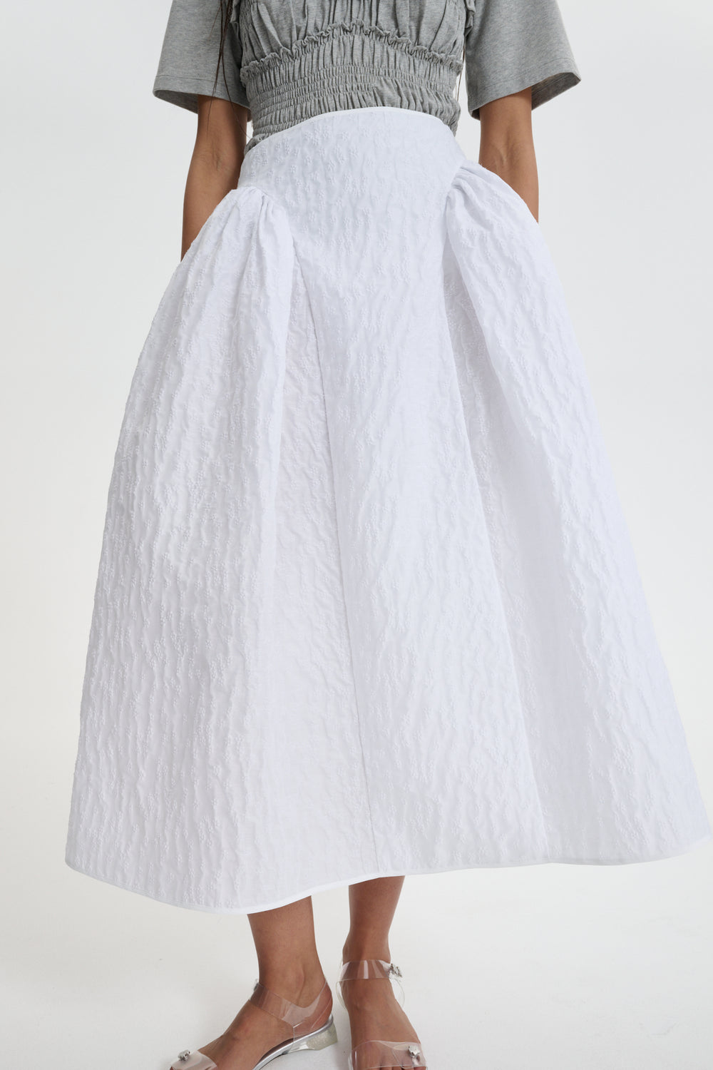 CBFABIOLA | SKIRT MARGUERITTE CLOQUÉ WHITE
