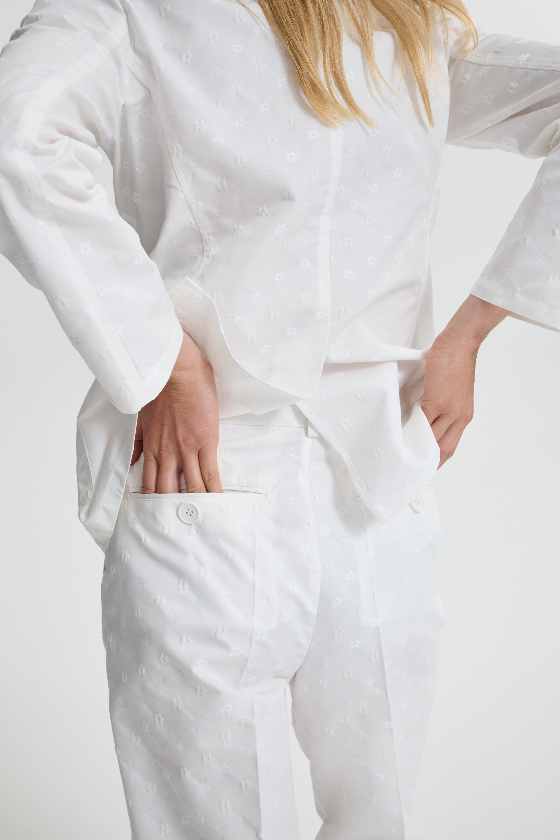 CBSONJA | TROUSERS IRIS JACCQUARD WHITE