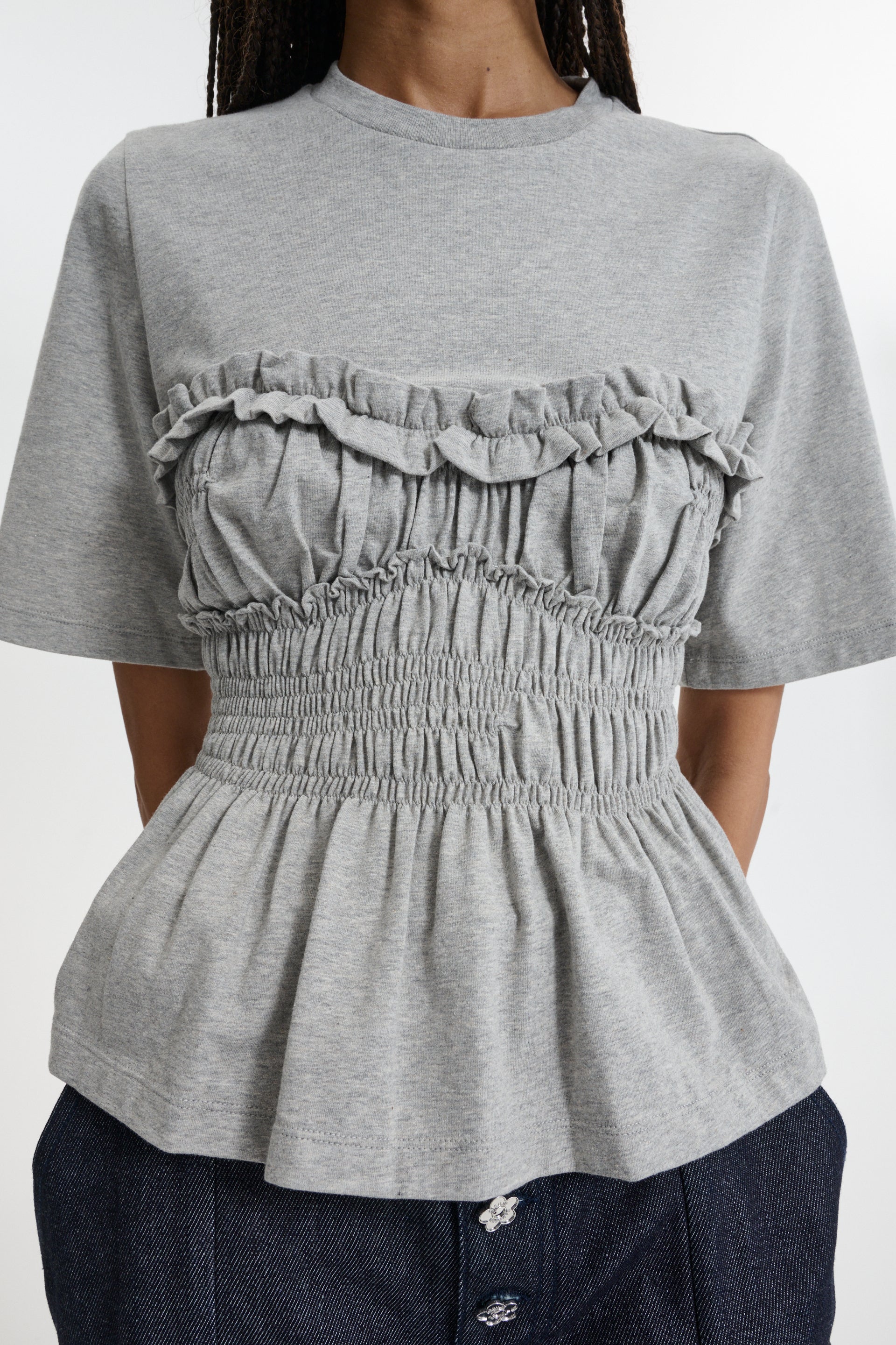 CBVILDE | T-SHIRT JERSEY GREY MELANGE – Cecilie Bahnsen CBVILDE | T-SHIRT JERSEY GREY MELANGE – Cecilie Bahnsen