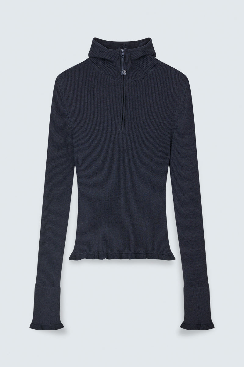 CBBELMA | HOODIE FINE MERINO NAVY