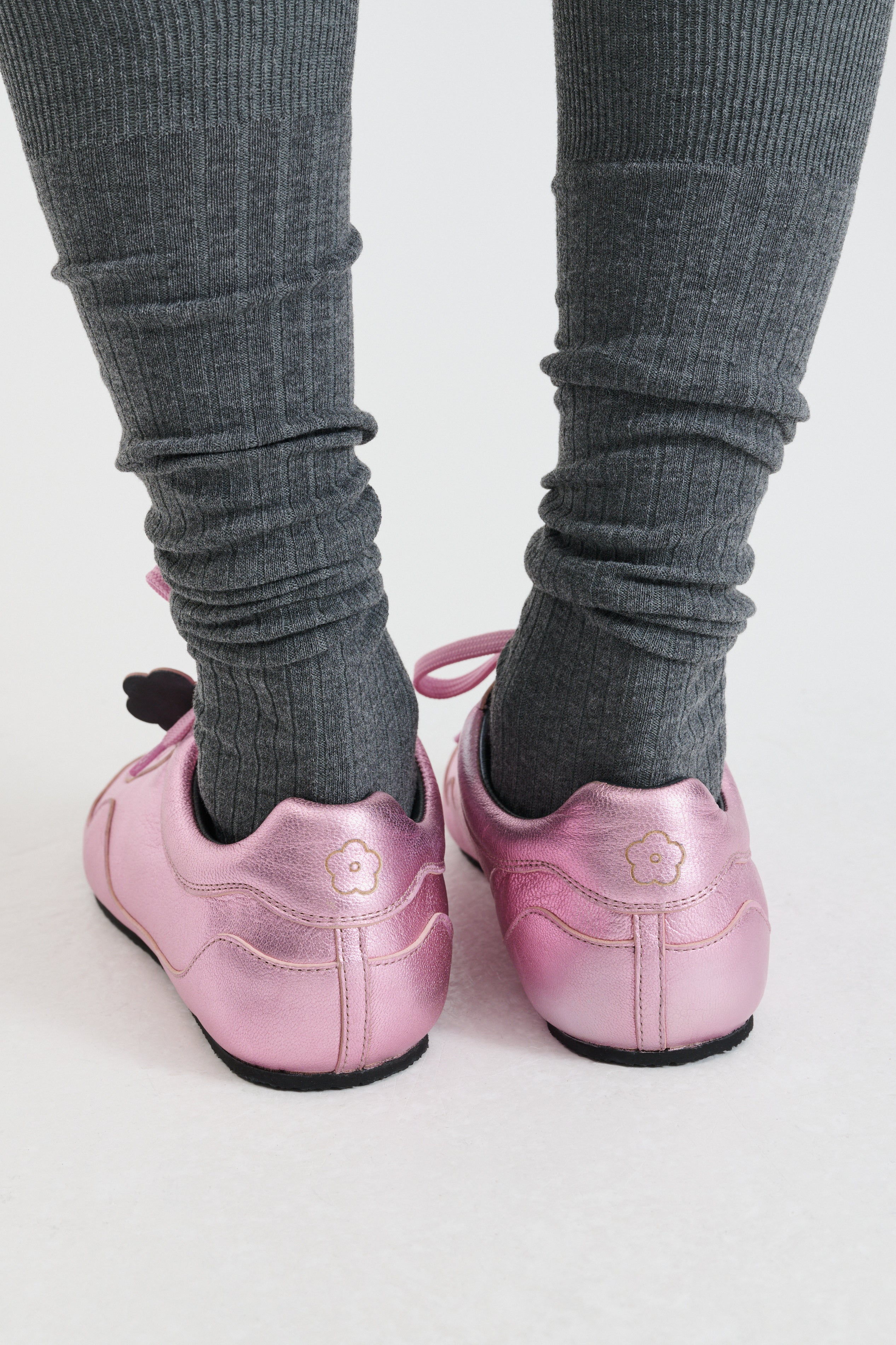 BLAISE | SNEAKER METALLIC LEATHER PALE PINK