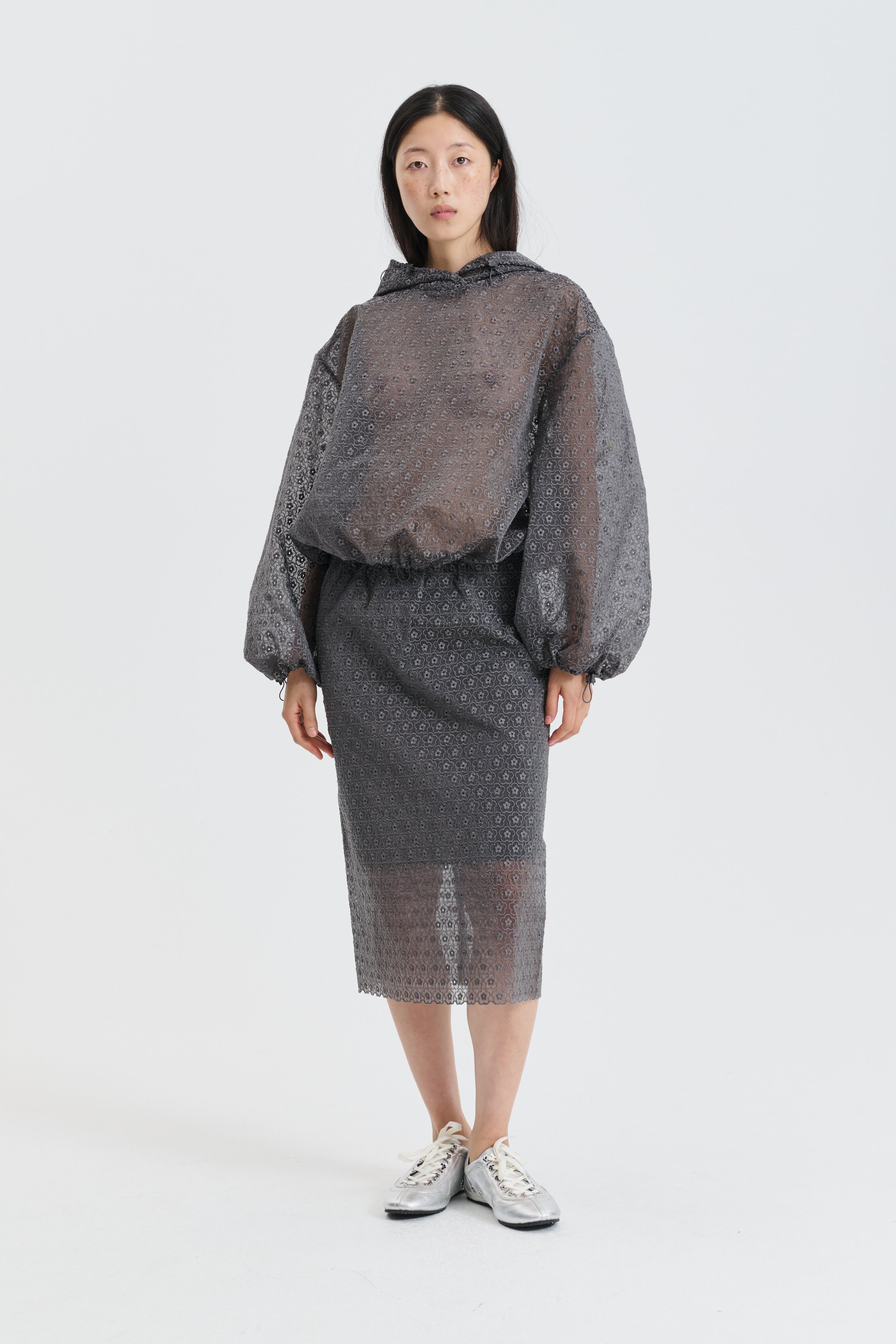 CBBRIA | SKIRT MEADOW EMBROIDERY GREY