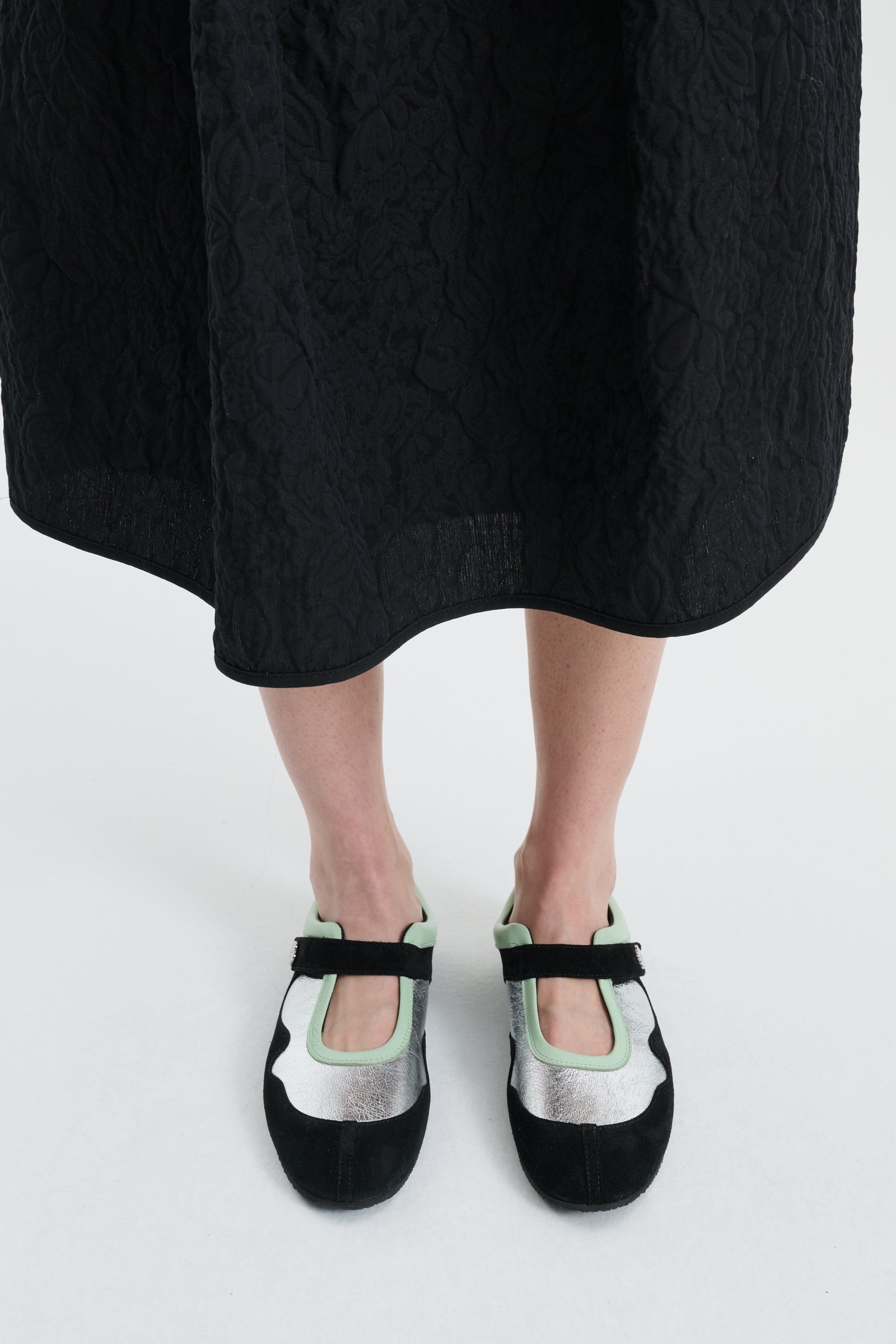 CBCOSMO | SNEAKERS LEATHER BLACK / SILVER / MINT