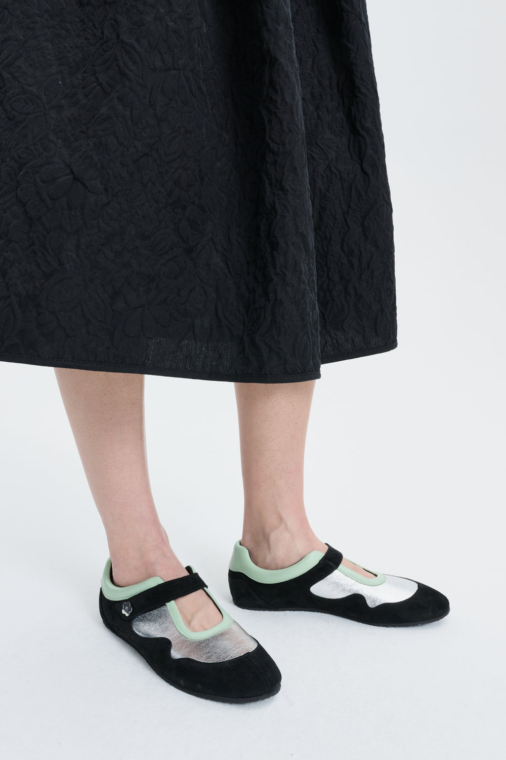 CBCOSMO | SNEAKERS LEATHER BLACK / SILVER / MINT