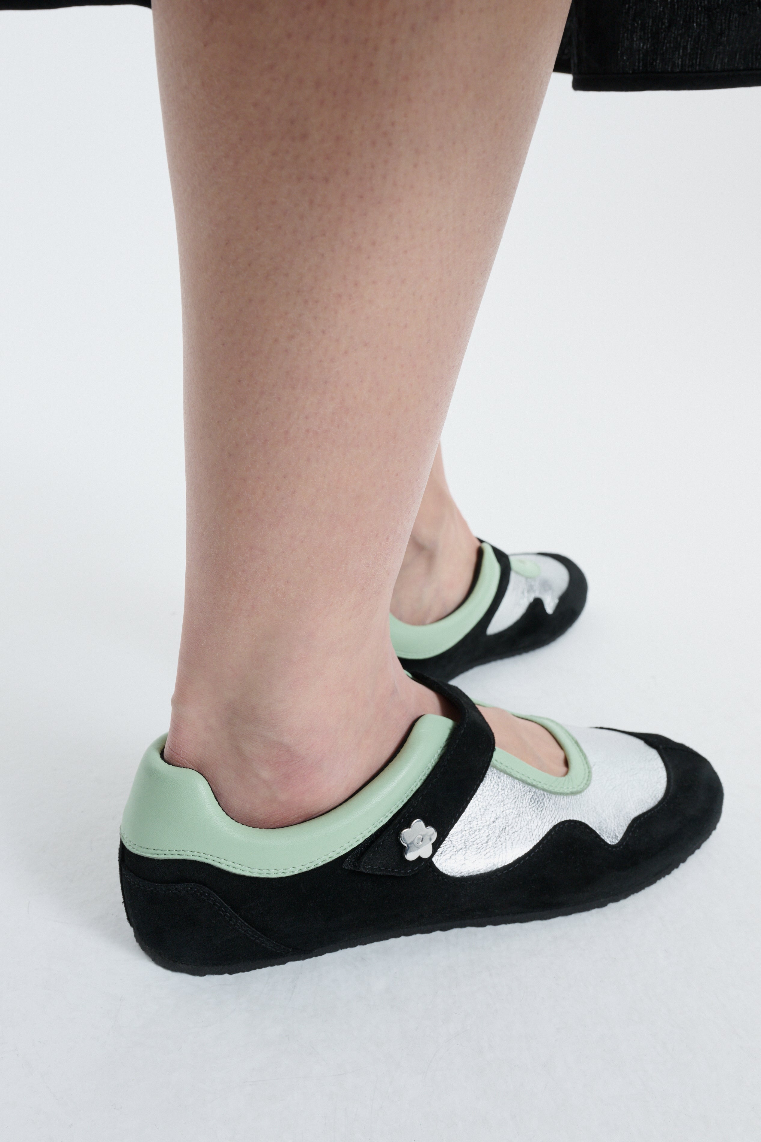 CBCOSMO | SNEAKERS LEATHER BLACK / SILVER / MINT