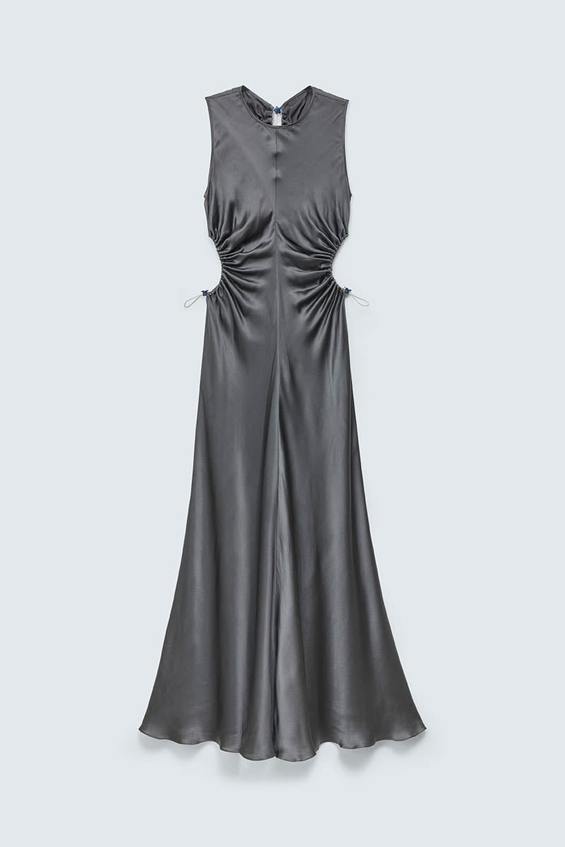 CBFELINE | GOWN SILK SATIN GREY