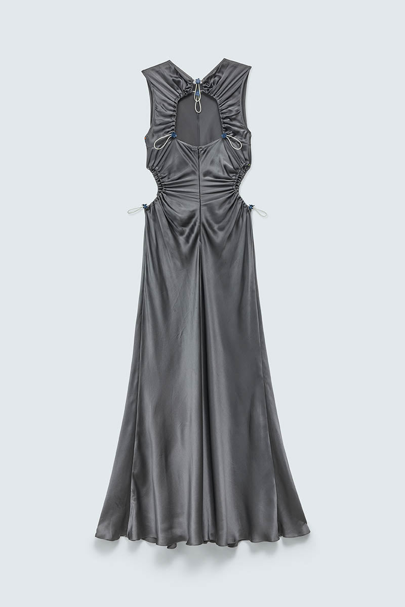 CBFELINE | GOWN SILK SATIN GREY