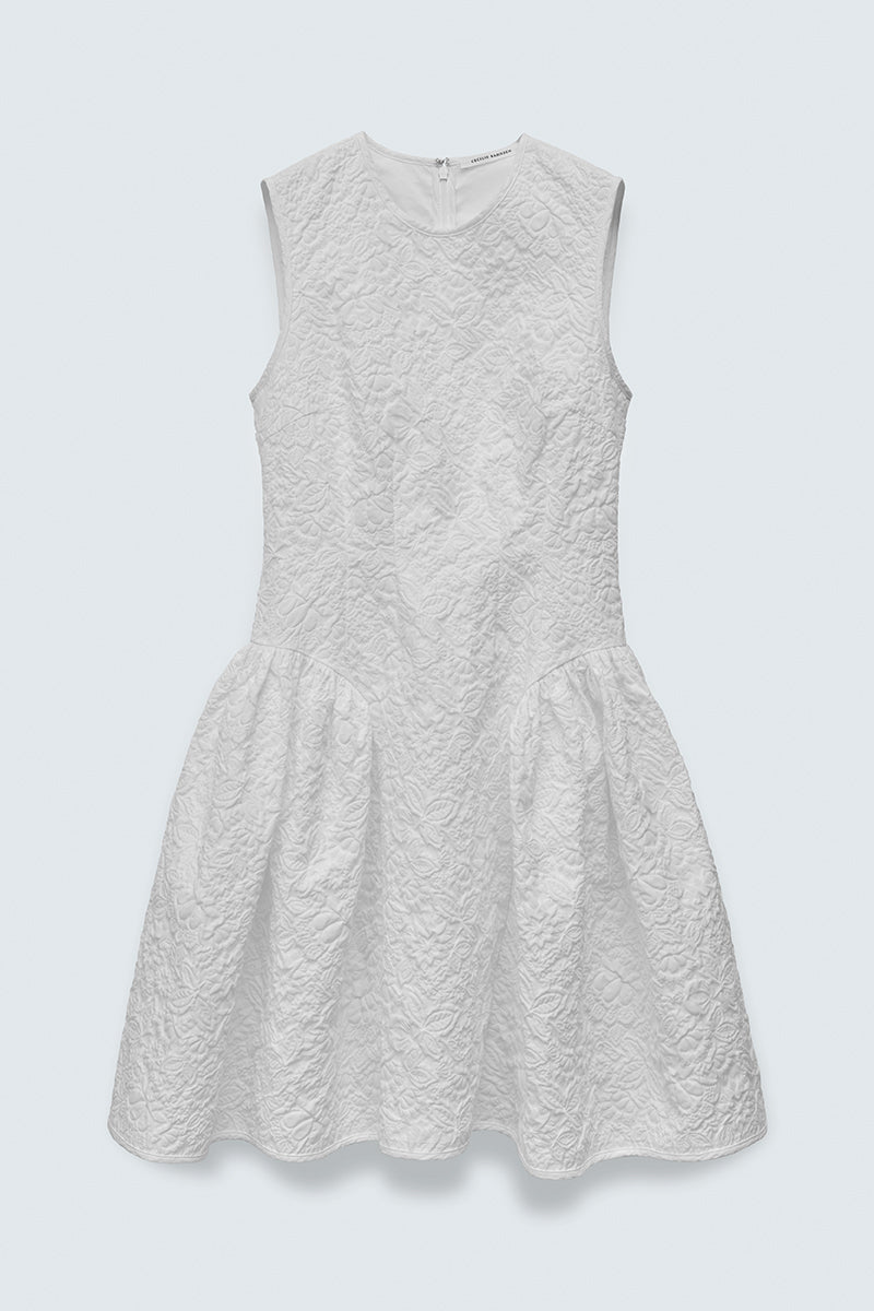 CBFLODIE | DRESS FLORATINI MATELASSÉ WHITE