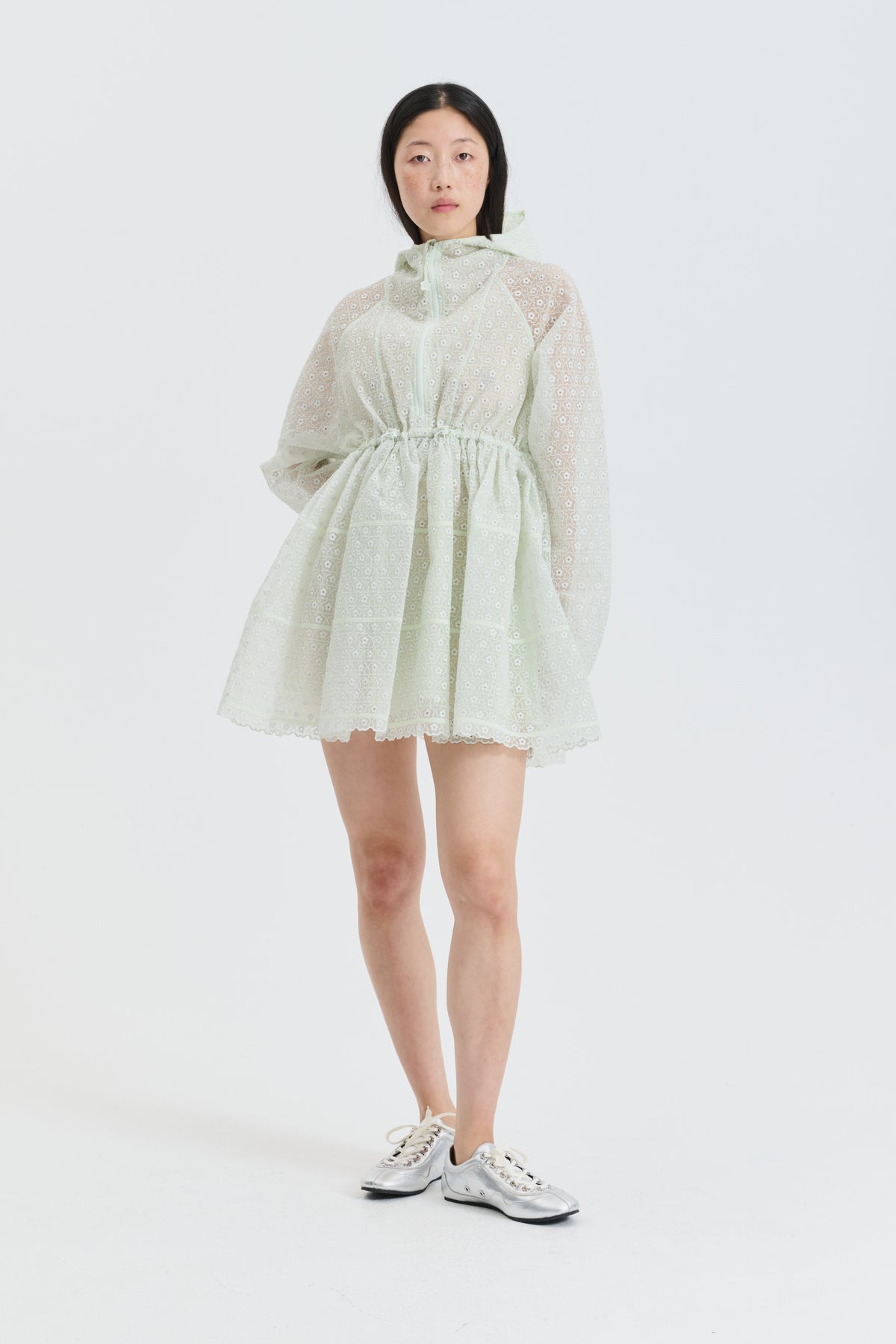CBFREESIA | DRESS MEADOW EMBROIDERY MINT