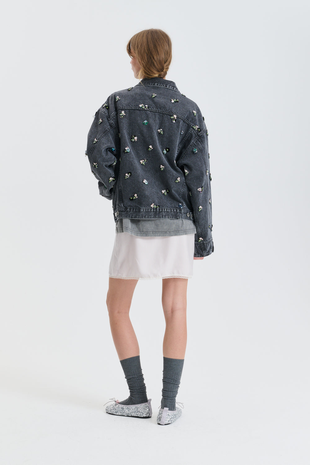 CBGASTON | EMBORIDERED JACKET DENIM WASHED BLACK