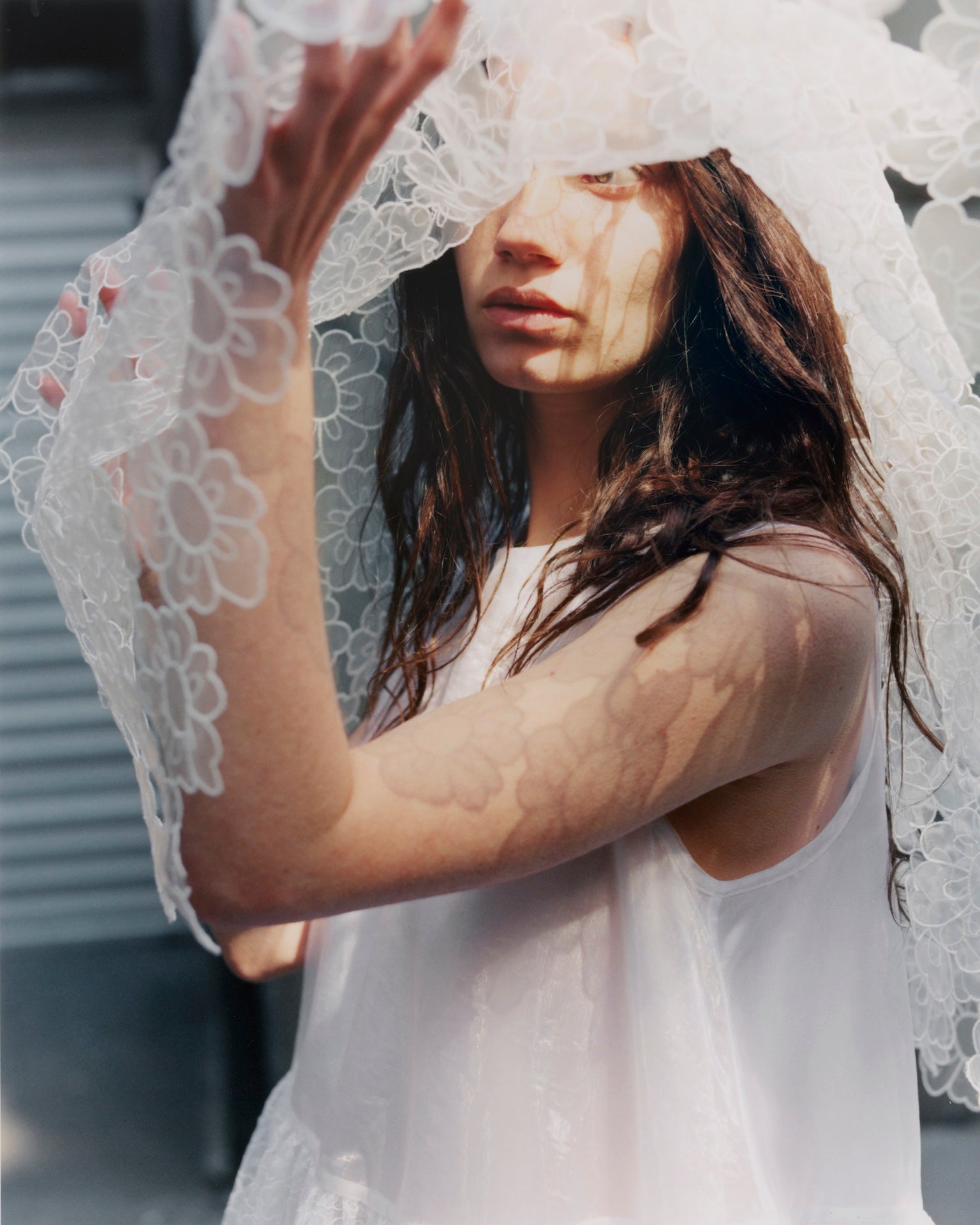 Cecilie Bahnsen セシリーバンセン　ELLIE BLOUSE CECILIE BAHNSEN Ellie White Puff Sleeve Peplum Cotton Trapeze