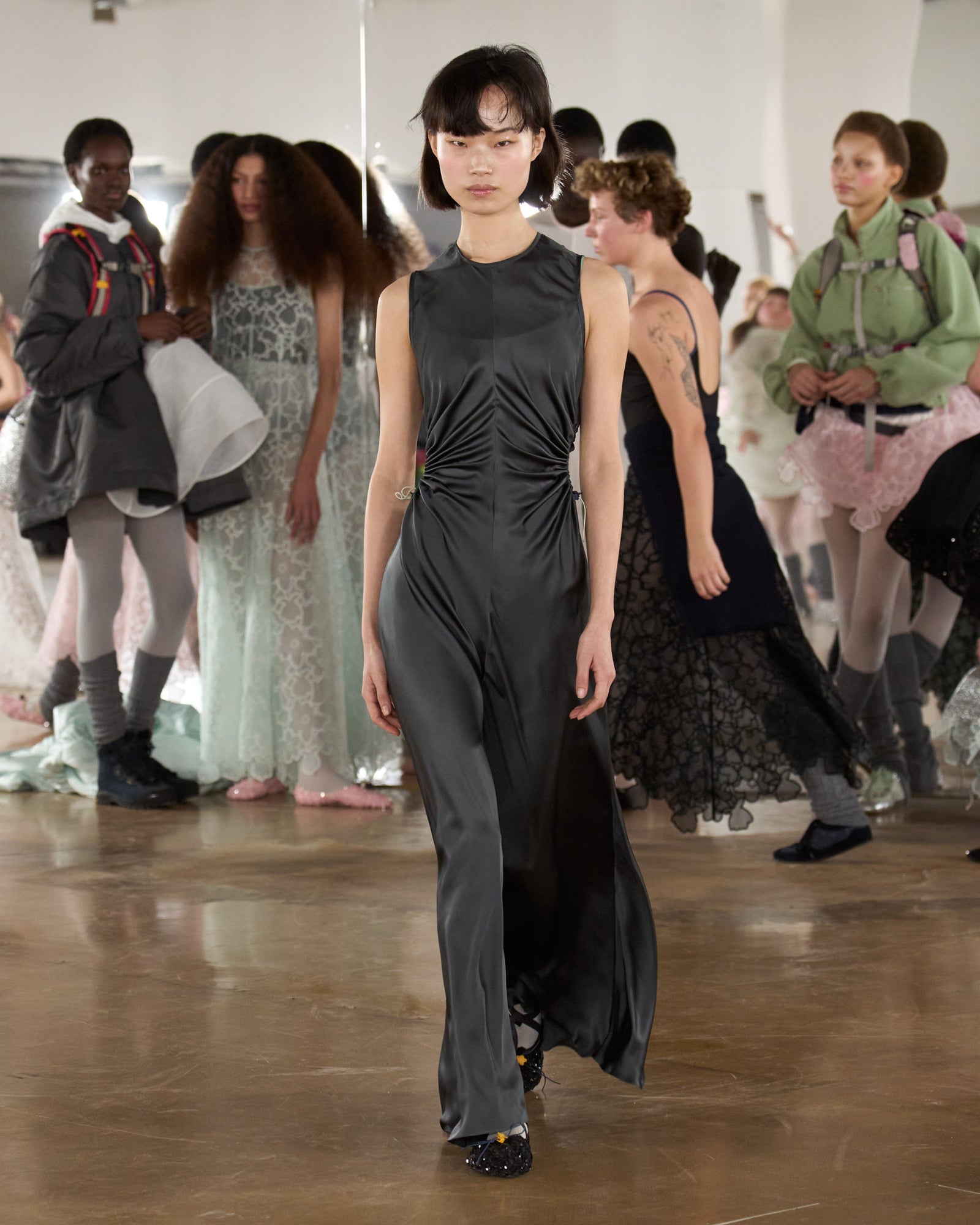 CBFELINE | GOWN SILK SATIN GREY