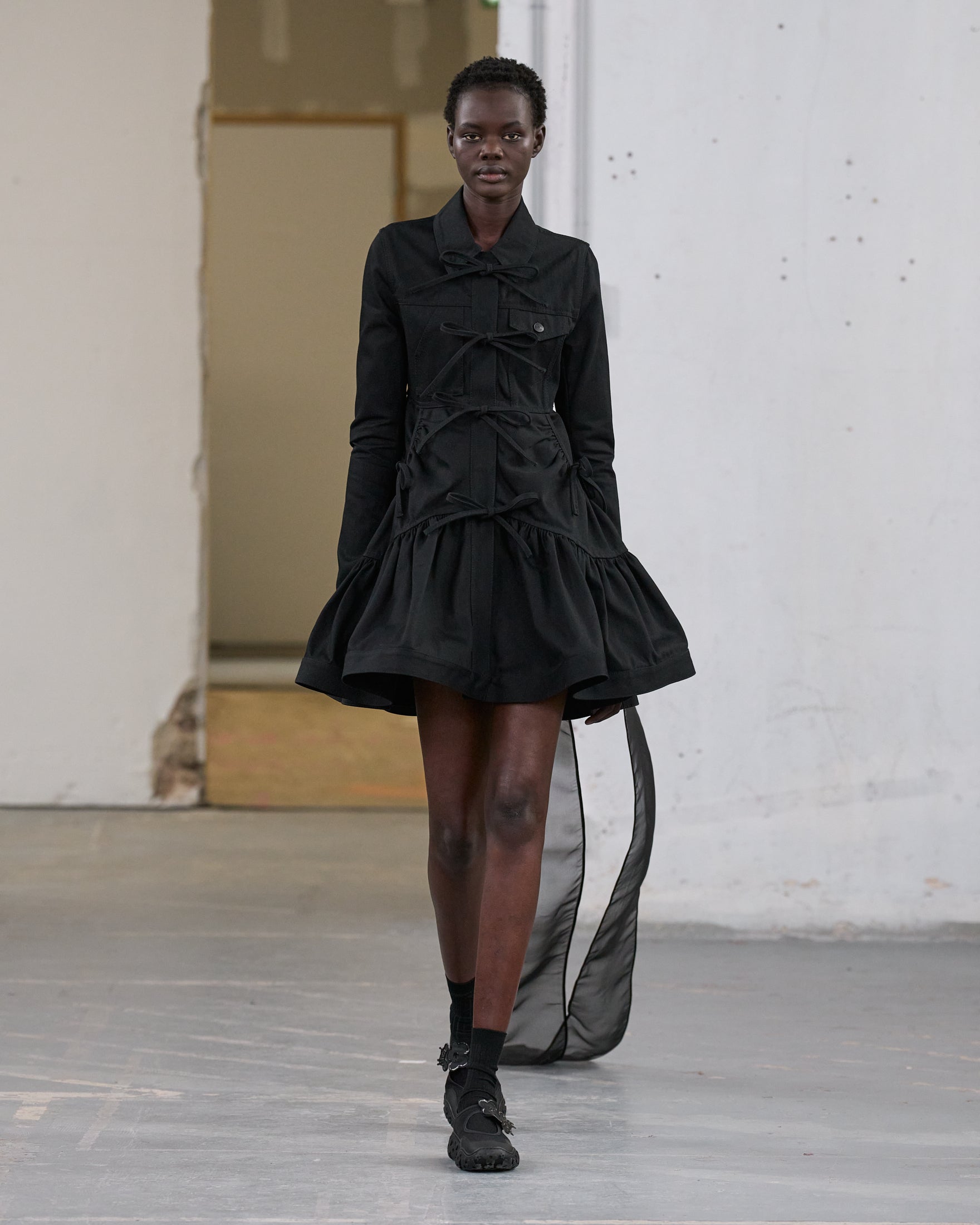 Cecilie Bahnsen Gill cotton tiered dress - Black