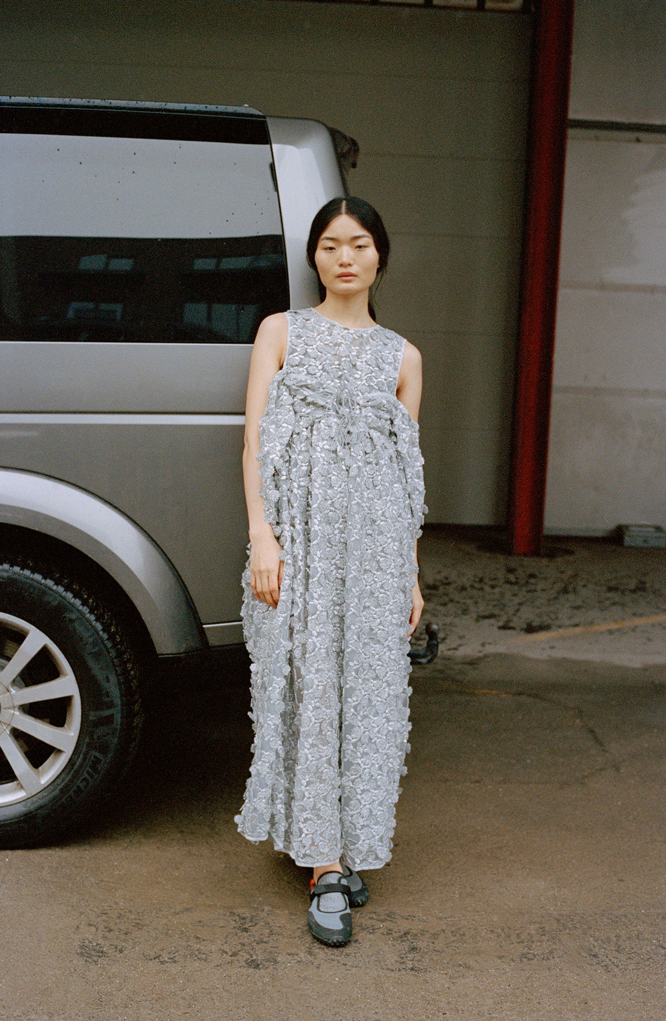 FILIPPA | DRESS CASSIOP… TULLE APPLIQUE SILVER