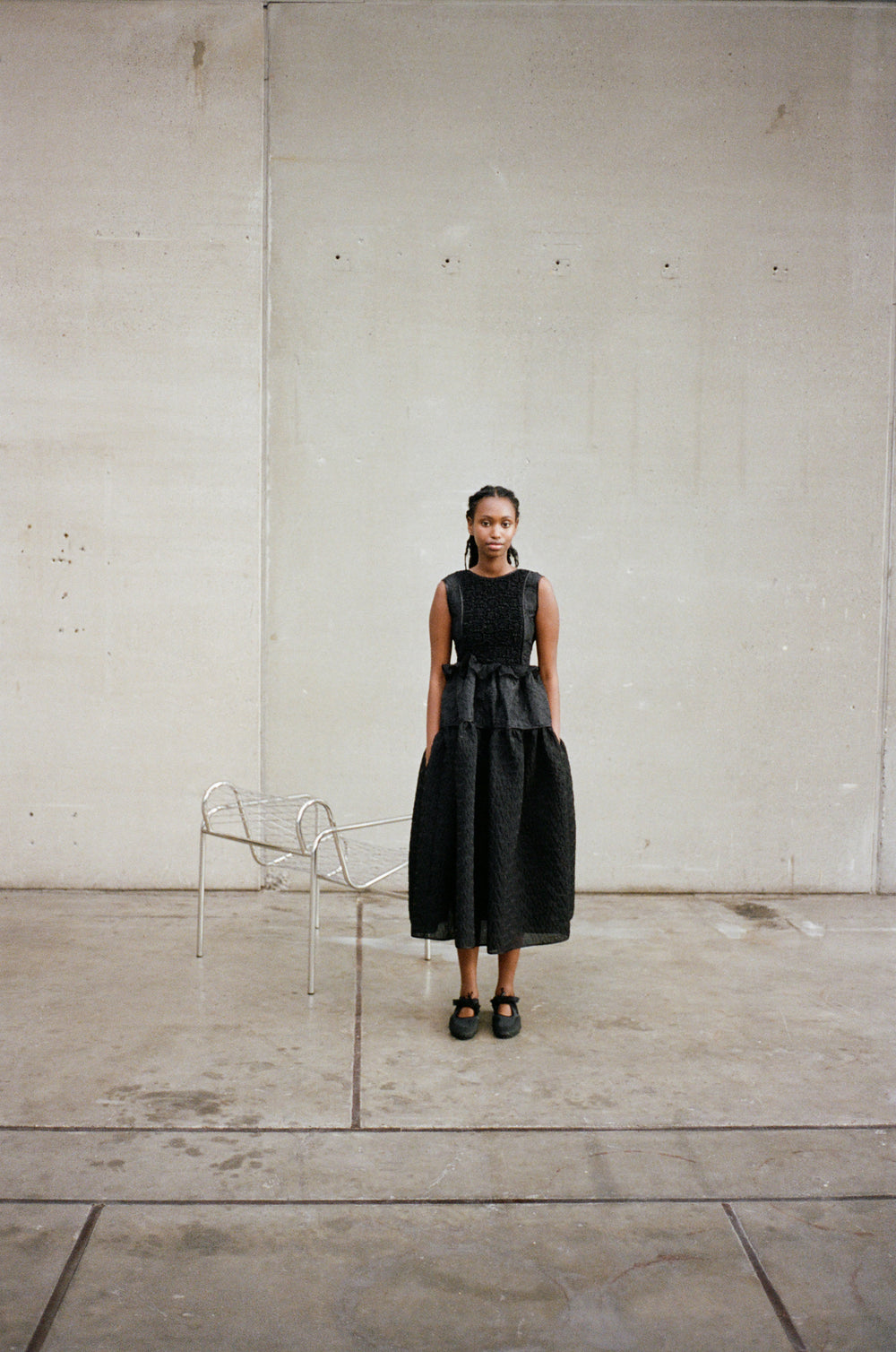 RUTH | PATCH. DRESS ENCORE PATCHWORK | BLACK