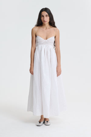 【CECILIE BAHNSEN】FEO ドレス FEO | DRESS EMB. GLACIER MAT. WHITE