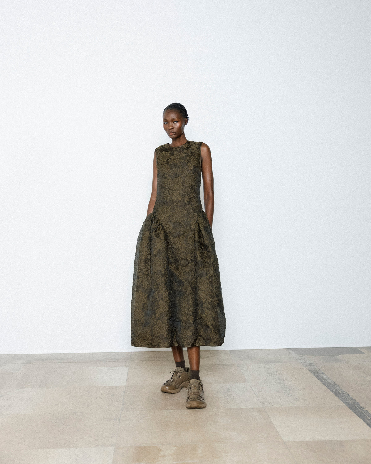 GINE | DRESS POSY MATELASS BROWN  Cecilie Bahnsen