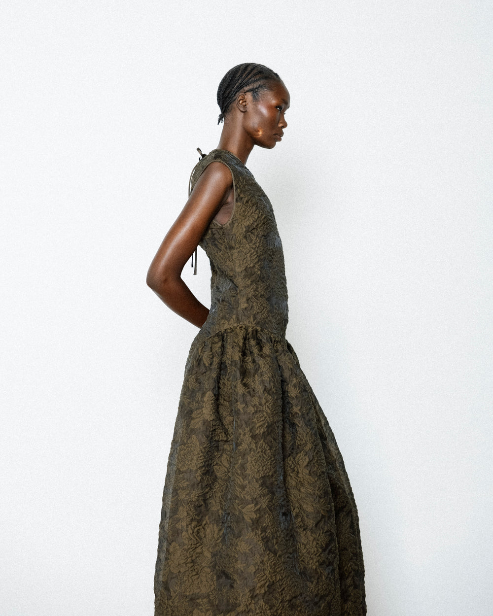 brown green dress Dark Green Multi Floral Print Cotton Maxi Dress - Women's Dresses main image 1
