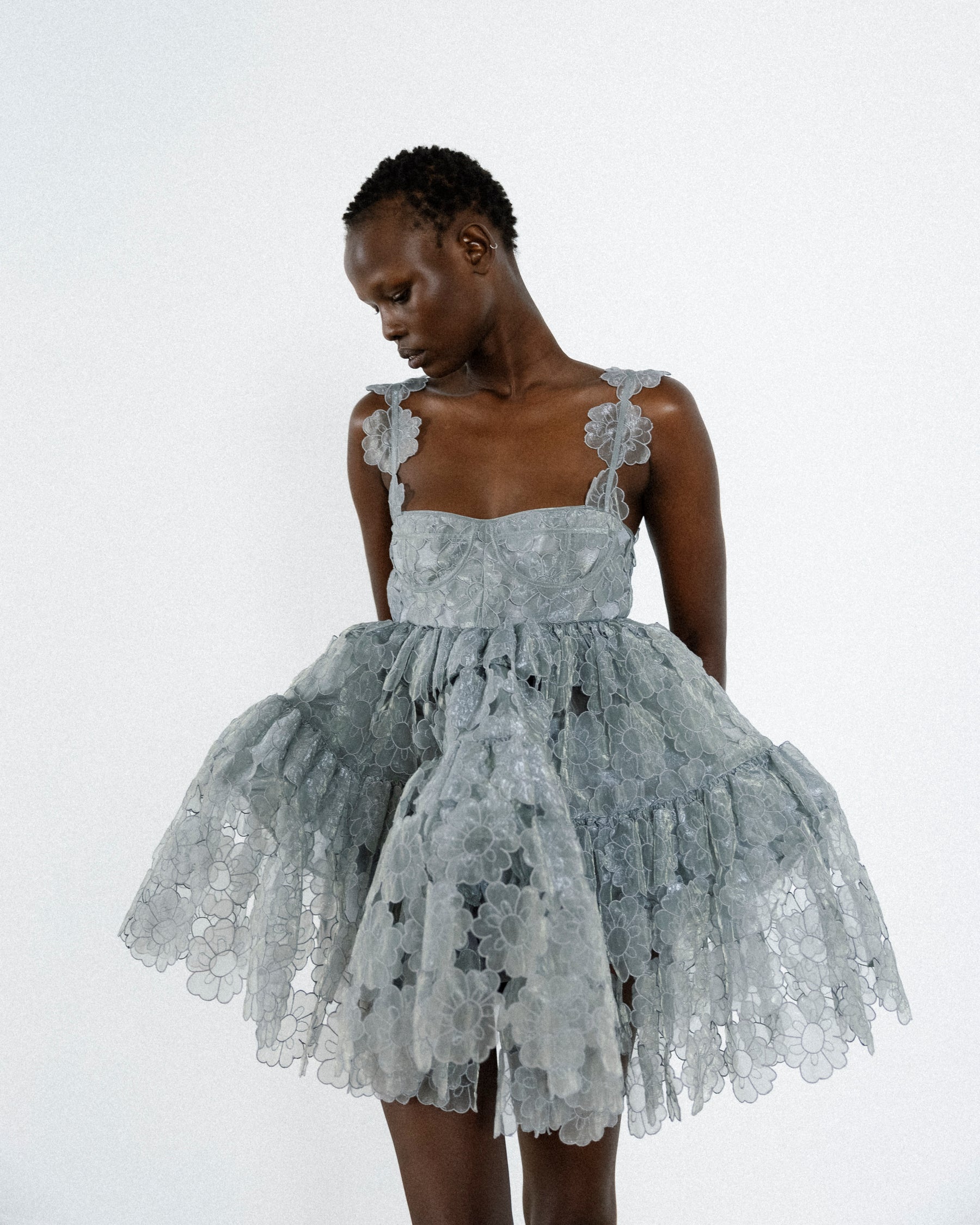 ORFA | DRESS MAGNOLIA EMBROIDERY GREY