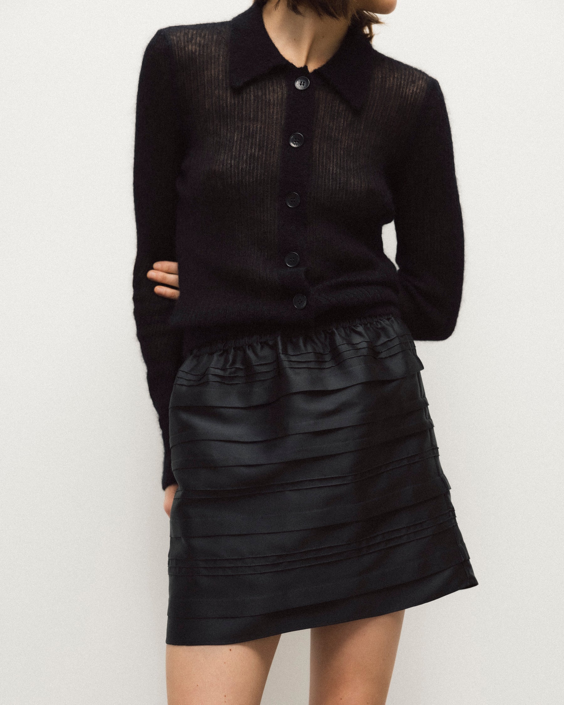OCIE | SKIRT LUSTRE TWILL BLACK NONA