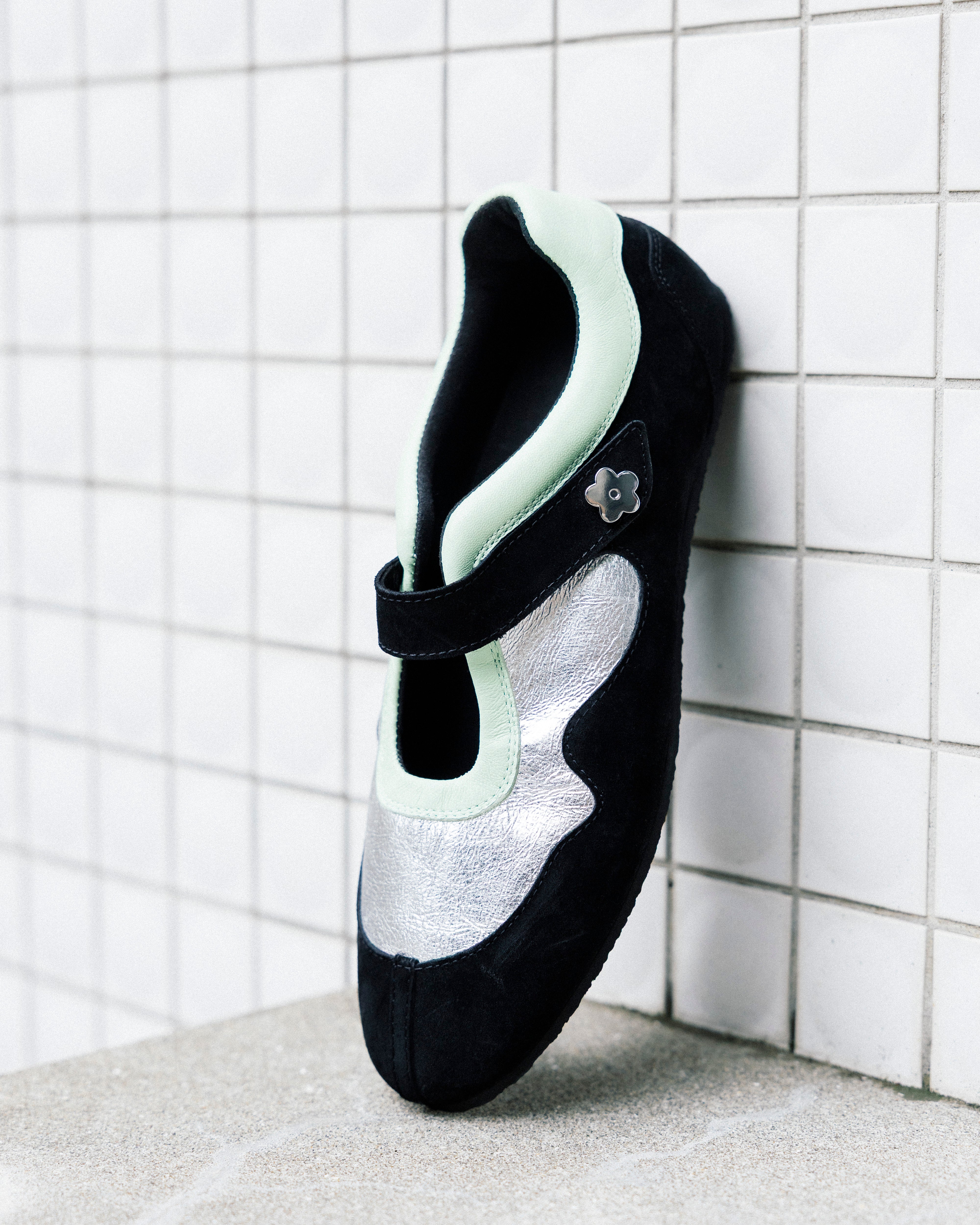 CBCOSMO | SNEAKERS LEATHER BLACK / SILVER / MINT
