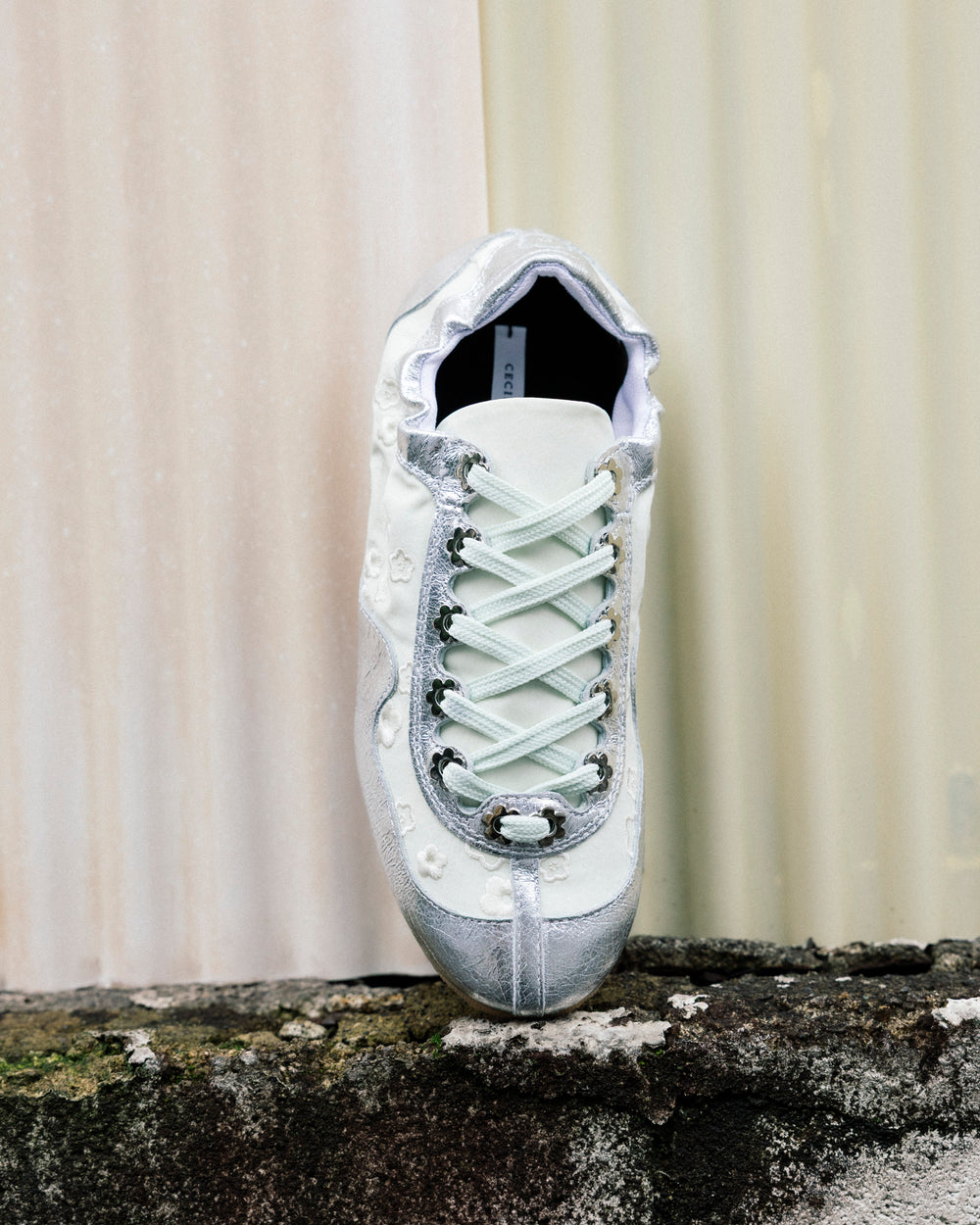 CBBLAISE | SOFT SNEAKERS LEATHER/NYLON SILVER/MINT