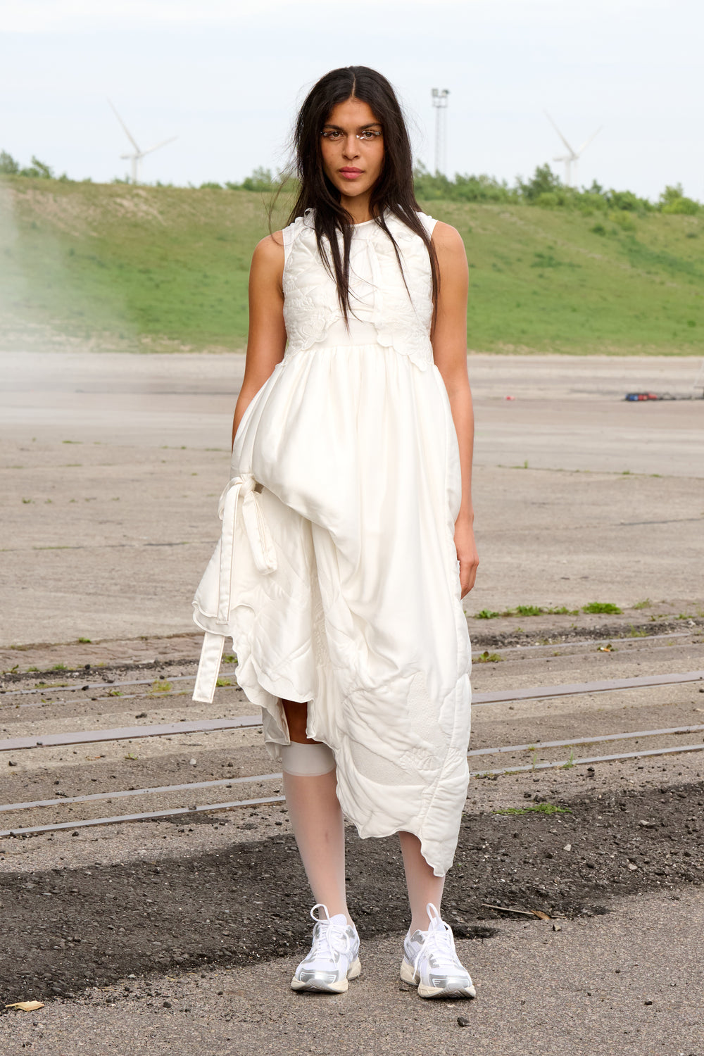DORTHE | DRESS WADDED SILK SATIN WHITE