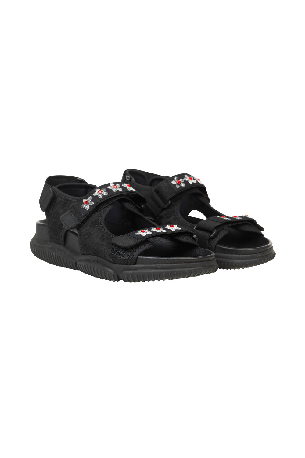 VALERIA | TRUEAL EMBELLISHED CLOQUE BLACK/RED
