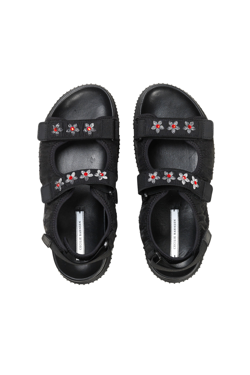 VALERIA | TRUEAL EMBELLISHED CLOQUE BLACK/RED