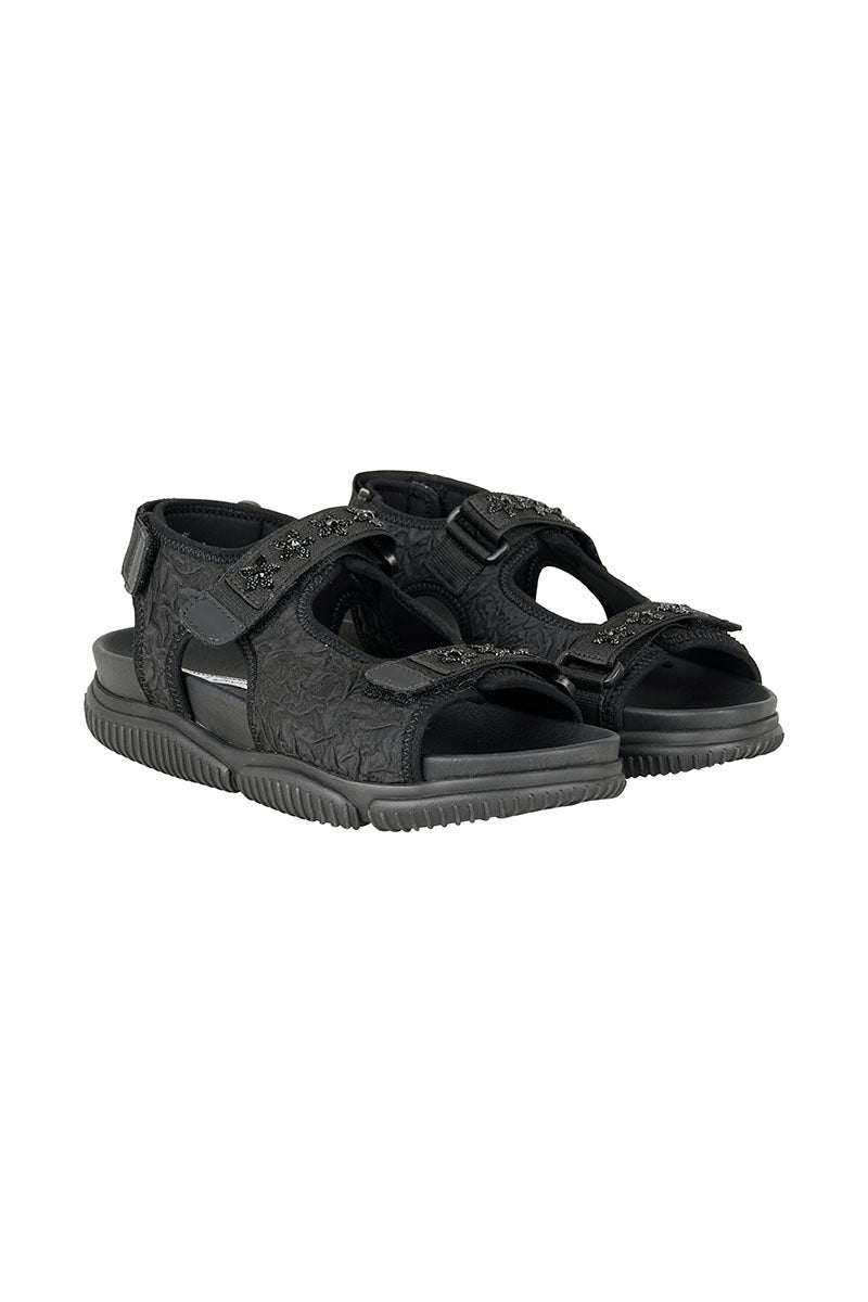 VALERIA | TRUEAL MARGUERITTE CLOQUE BLACK/BLACK EMBELLISHED