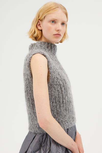sacra ALPACA WOOL RING TOP ニット Light Gray Alpaca Sweater, Woman Alpaca Sweater Cardigan