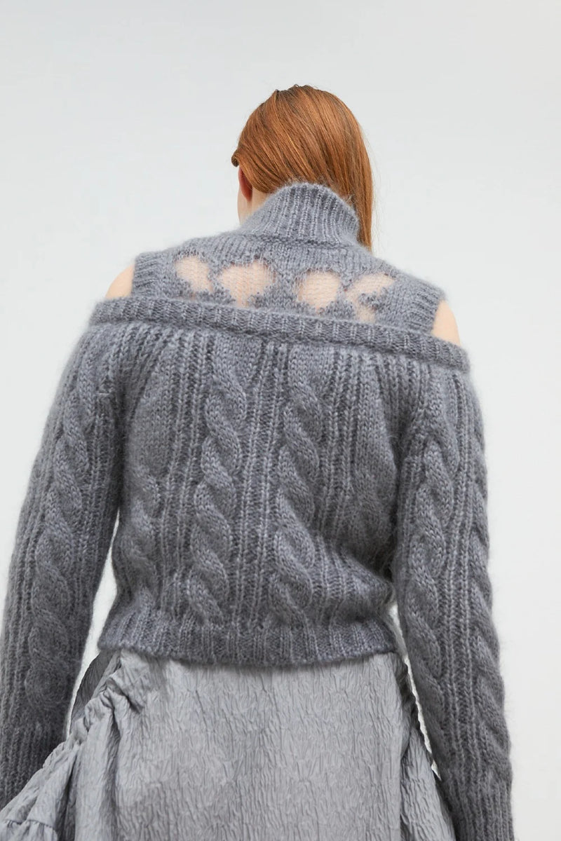 キャバレーポバール MOHAIR CARDIGAN MELANGE GREY キャバレーポバール